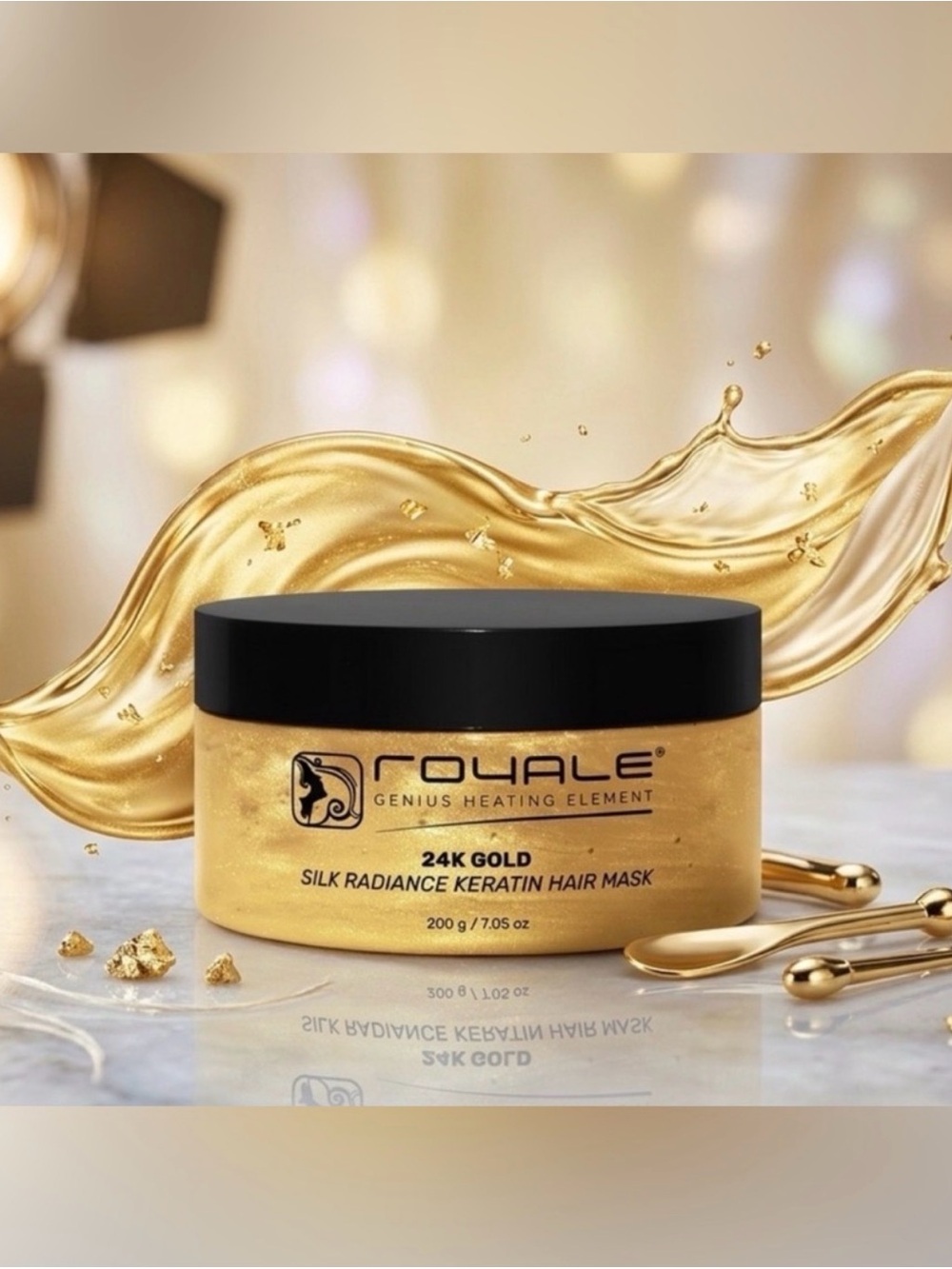 Royale 24K Gold Silk Radiance Keratin Hair Mask ~ Retail $99